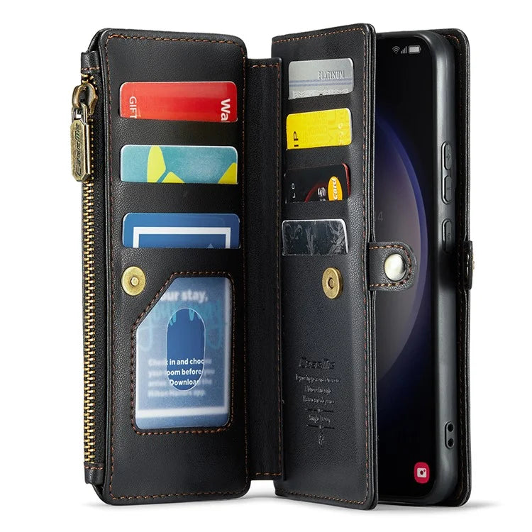 CASEME C36 Series For Samsung Galaxy S23+ Leather Case Phone Shoulder Bag Card Slots Zipper Pocket
