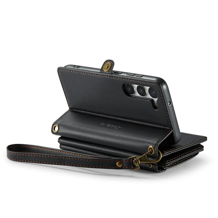 CASEME C36 Series For Samsung Galaxy S23+ Leather Case Phone Shoulder Bag Card Slots Zipper Pocket