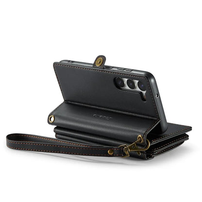 CASEME C36 Series For Samsung Galaxy S23+ Leather Case Phone Shoulder Bag Card Slots Zipper Pocket