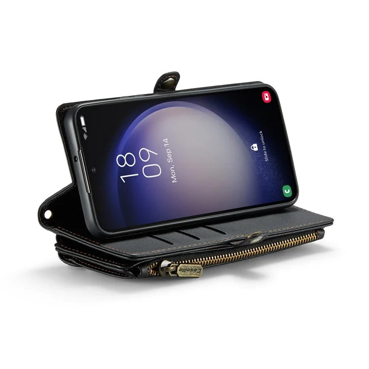 CASEME C36 Series For Samsung Galaxy S23+ Leather Case Phone Shoulder Bag Card Slots Zipper Pocket