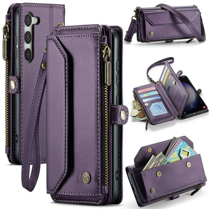 CASEME C36 Series For Samsung Galaxy S23+ Leather Case Phone Shoulder Bag Card Slots Zipper Pocket
