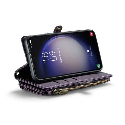CASEME C36 Series For Samsung Galaxy S23+ Leather Case Phone Shoulder Bag Card Slots Zipper Pocket