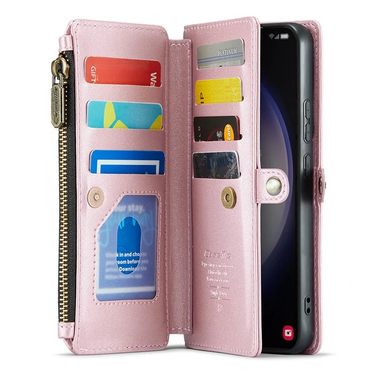 CASEME C36 Series For Samsung Galaxy S23+ Leather Case Phone Shoulder Bag Card Slots Zipper Pocket