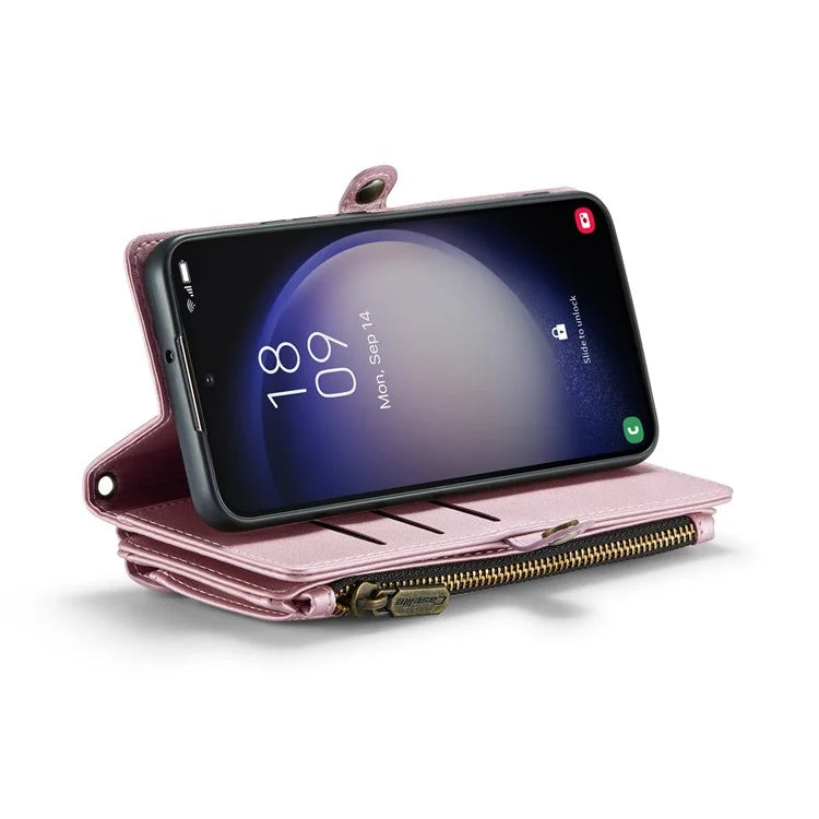 CASEME C36 Series For Samsung Galaxy S23+ Leather Case Phone Shoulder Bag Card Slots Zipper Pocket