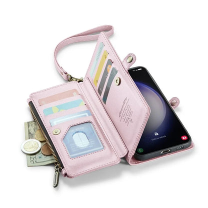 CASEME C36 Series For Samsung Galaxy S23+ Leather Case Phone Shoulder Bag Card Slots Zipper Pocket