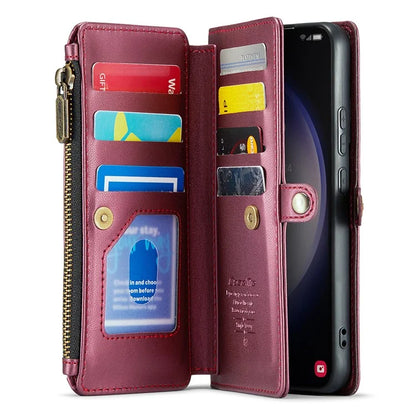 CASEME C36 Series For Samsung Galaxy S23+ Leather Case Phone Shoulder Bag Card Slots Zipper Pocket