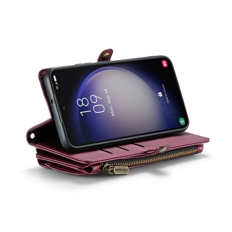 CASEME C36 Series For Samsung Galaxy S23+ Leather Case Phone Shoulder Bag Card Slots Zipper Pocket