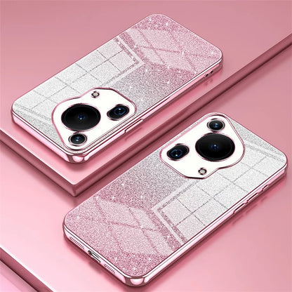 For Huawei Pura 70 Ultra Case Gradient Glitter Electroplating Soft TPU Phone Cover
