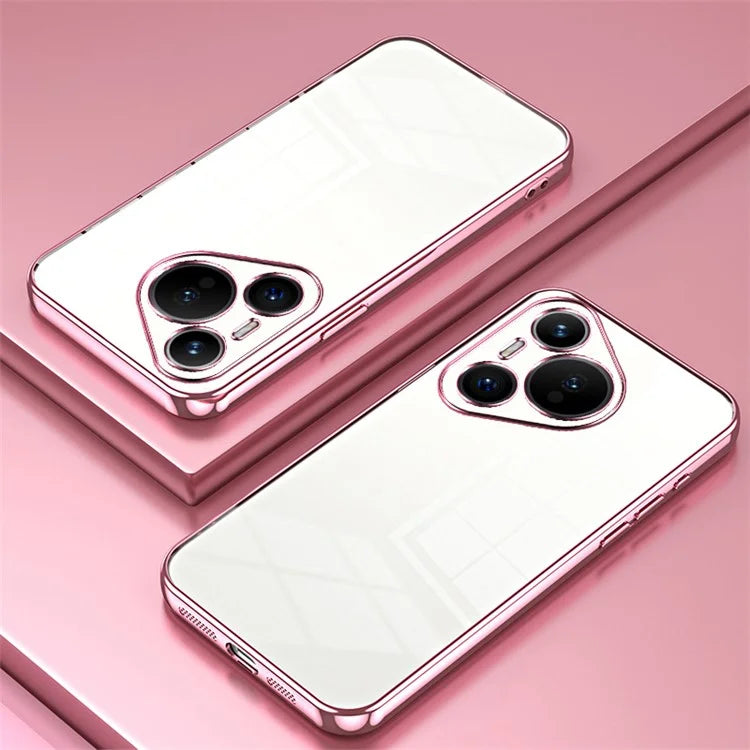 For Huawei Pura 70 Case TPU Transparency Electroplating Phone Cover