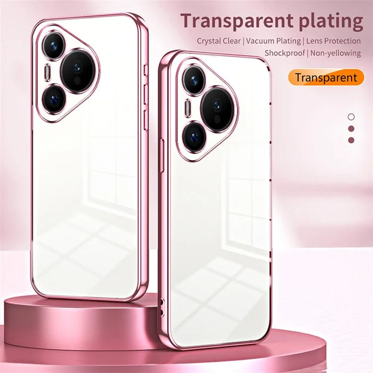 For Huawei Pura 70 Case TPU Transparency Electroplating Phone Cover