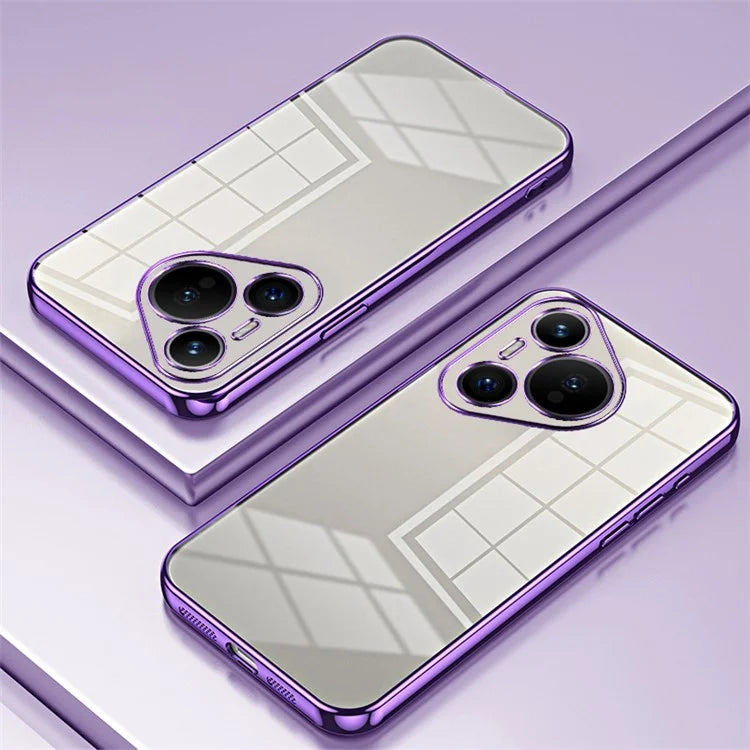 For Huawei Pura 70 Case TPU Transparency Electroplating Phone Cover