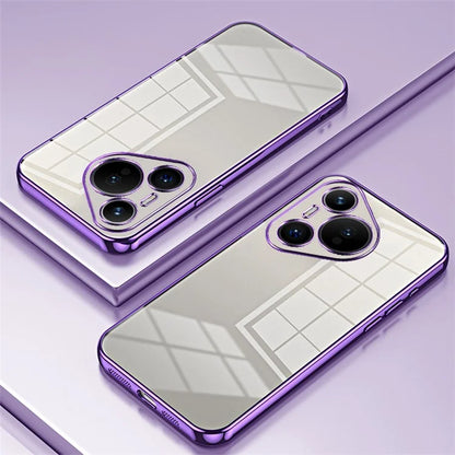 For Huawei Pura 70 Case TPU Transparency Electroplating Phone Cover