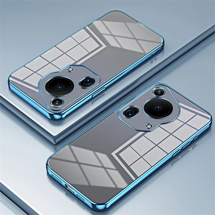 For Huawei Pura 70 Ultra Case TPU Shockproof Clear Phone Cover Electroplating Frame