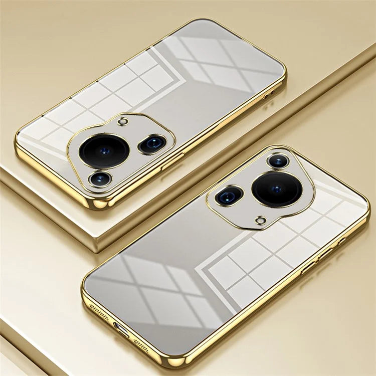 For Huawei Pura 70 Ultra Case TPU Shockproof Clear Phone Cover Electroplating Frame