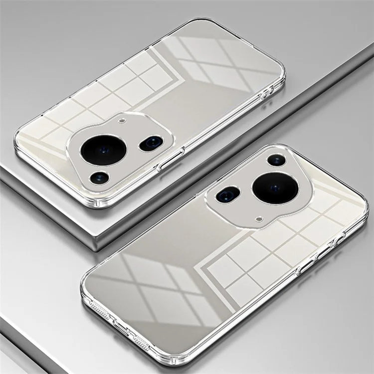 For Huawei Pura 70 Ultra Case TPU Shockproof Clear Phone Cover Electroplating Frame