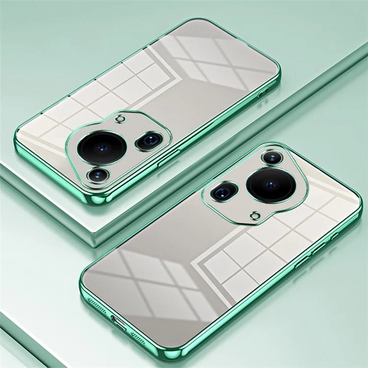 For Huawei Pura 70 Ultra Case TPU Shockproof Clear Phone Cover Electroplating Frame