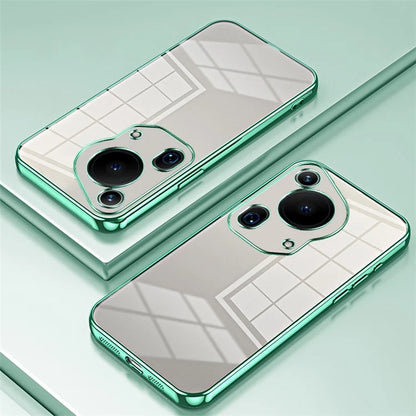 For Huawei Pura 70 Ultra Case TPU Shockproof Clear Phone Cover Electroplating Frame