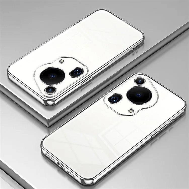 For Huawei Pura 70 Ultra Case TPU Shockproof Clear Phone Cover Electroplating Frame
