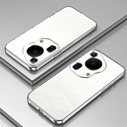 For Huawei Pura 70 Ultra Case TPU Shockproof Clear Phone Cover Electroplating Frame