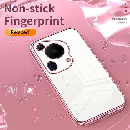 For Huawei Pura 70 Ultra Case TPU Shockproof Clear Phone Cover Electroplating Frame