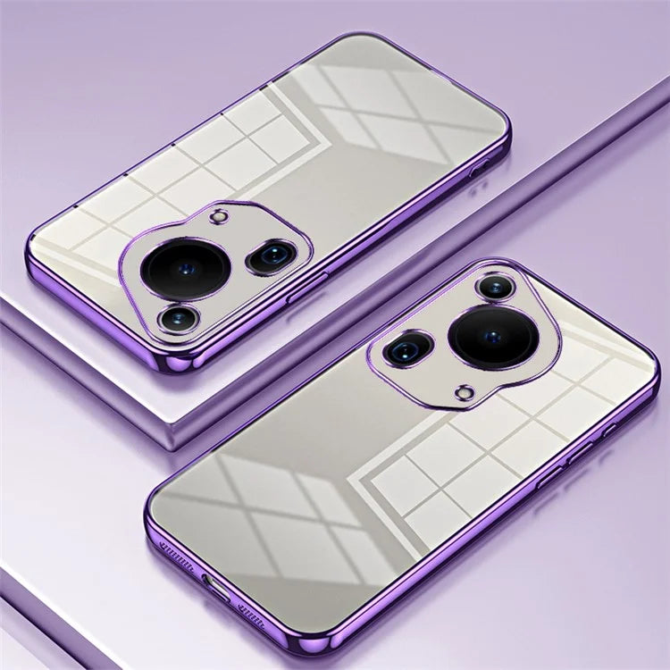 For Huawei Pura 70 Ultra Case TPU Shockproof Clear Phone Cover Electroplating Frame