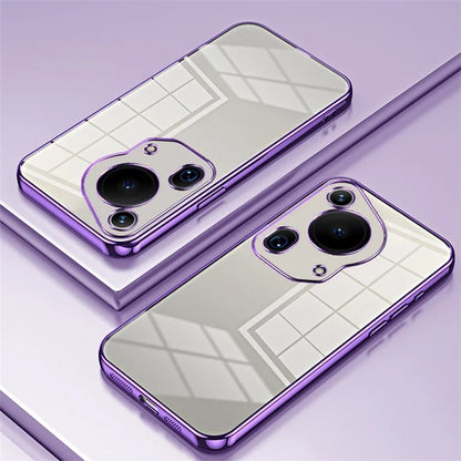 For Huawei Pura 70 Ultra Case TPU Shockproof Clear Phone Cover Electroplating Frame