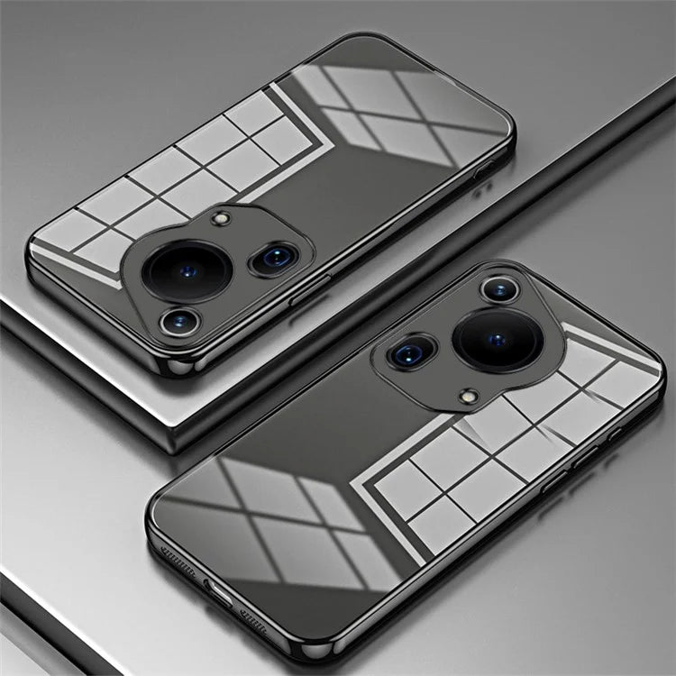 For Huawei Pura 70 Ultra Case TPU Shockproof Clear Phone Cover Electroplating Frame