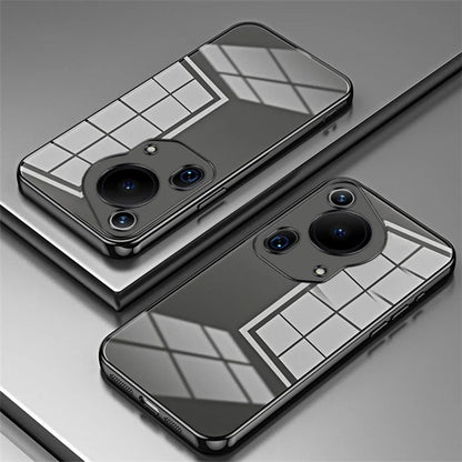 For Huawei Pura 70 Ultra Case TPU Shockproof Clear Phone Cover Electroplating Frame