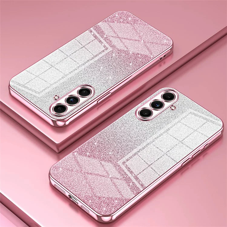 For Samsung Galaxy F55 5G / C55 5G / M55 5G Glitter Cell Phone Case Gradient Electroplated TPU Cover