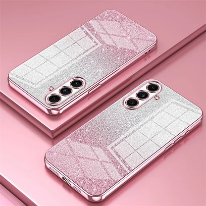 For Samsung Galaxy F55 5G / C55 5G / M55 5G Glitter Cell Phone Case Gradient Electroplated TPU Cover