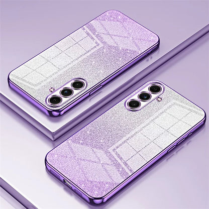 For Samsung Galaxy F55 5G / C55 5G / M55 5G Glitter Cell Phone Case Gradient Electroplated TPU Cover