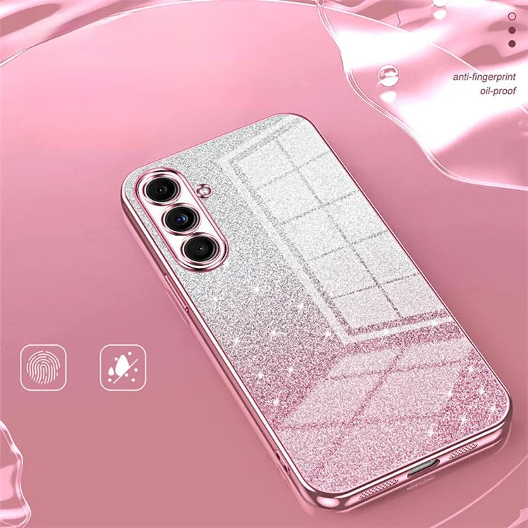 For Samsung Galaxy F55 5G / C55 5G / M55 5G Glitter Cell Phone Case Gradient Electroplated TPU Cover