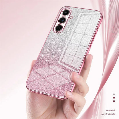 For Samsung Galaxy F55 5G / C55 5G / M55 5G Glitter Cell Phone Case Gradient Electroplated TPU Cover