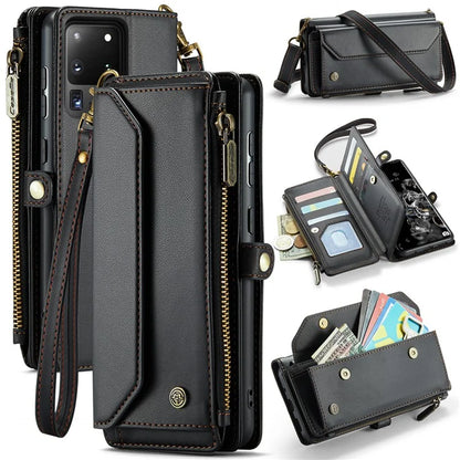 CASEME C36 Series For Samsung Galaxy S20 Ultra Case PU Leather Zipper Wallet Phone Cover