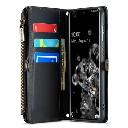 CASEME C36 Series For Samsung Galaxy S20 Ultra Case PU Leather Zipper Wallet Phone Cover