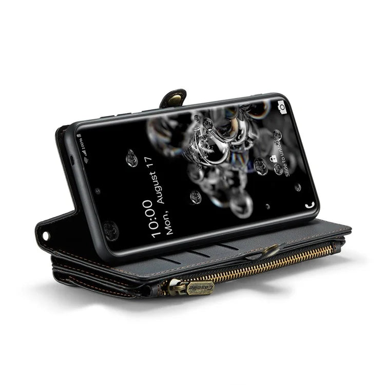 CASEME C36 Series For Samsung Galaxy S20 Ultra Case PU Leather Zipper Wallet Phone Cover