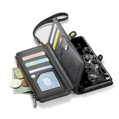 CASEME C36 Series For Samsung Galaxy S20 Ultra Case PU Leather Zipper Wallet Phone Cover