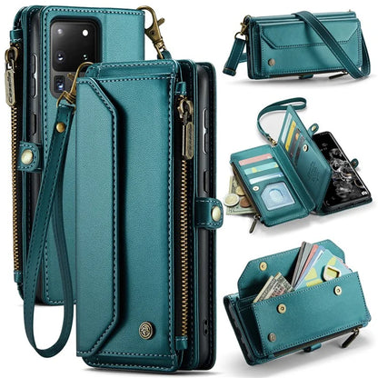 CASEME C36 Series For Samsung Galaxy S20 Ultra Case PU Leather Zipper Wallet Phone Cover