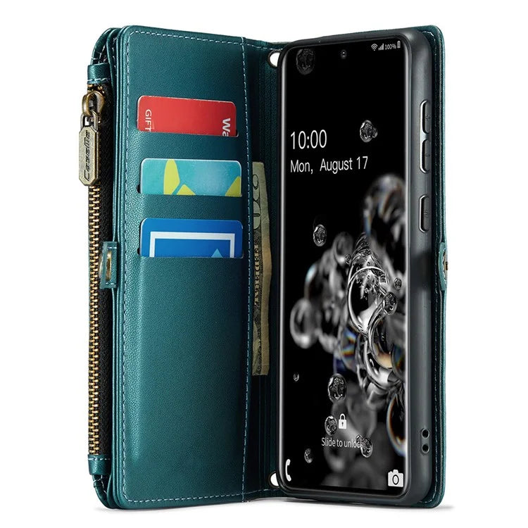 CASEME C36 Series For Samsung Galaxy S20 Ultra Case PU Leather Zipper Wallet Phone Cover