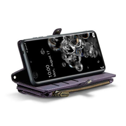 CASEME C36 Series For Samsung Galaxy S20 Ultra Case PU Leather Zipper Wallet Phone Cover