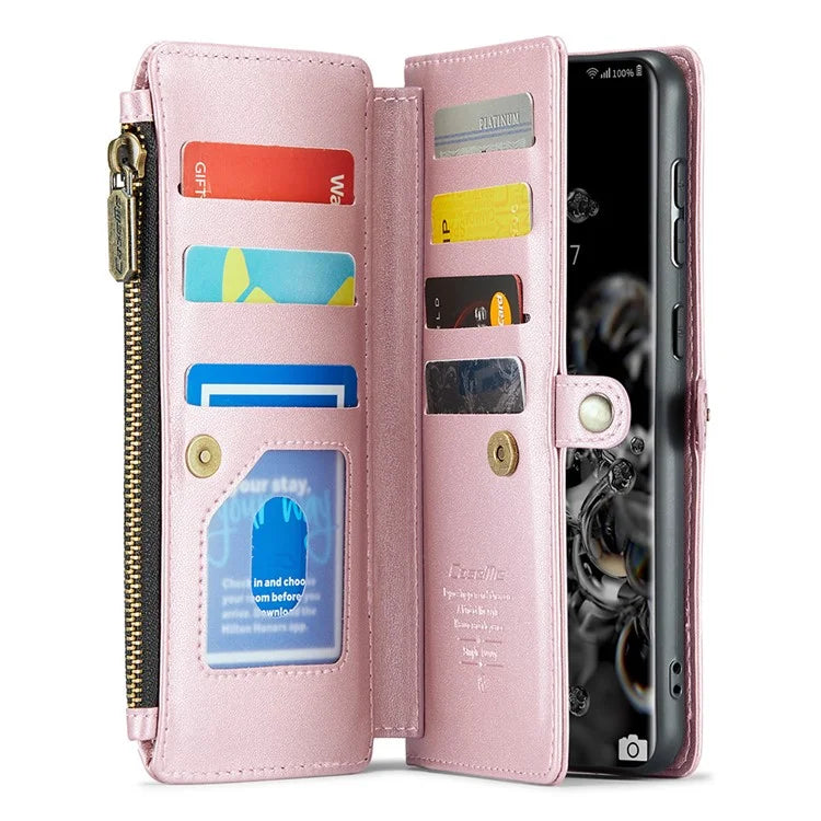 CASEME C36 Series For Samsung Galaxy S20 Ultra Case PU Leather Zipper Wallet Phone Cover