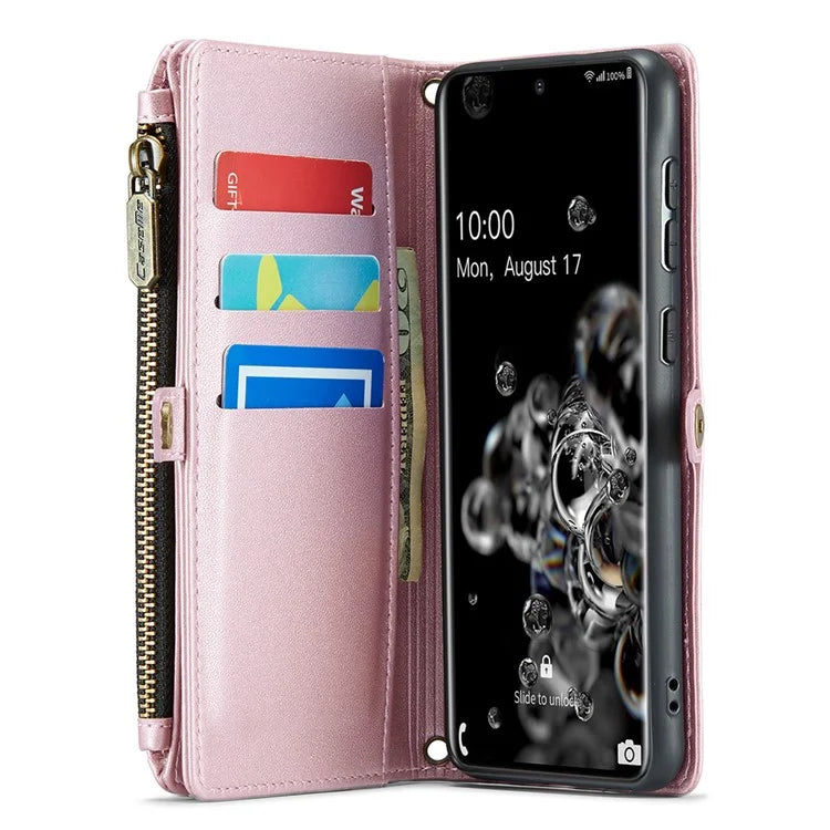 CASEME C36 Series For Samsung Galaxy S20 Ultra Case PU Leather Zipper Wallet Phone Cover