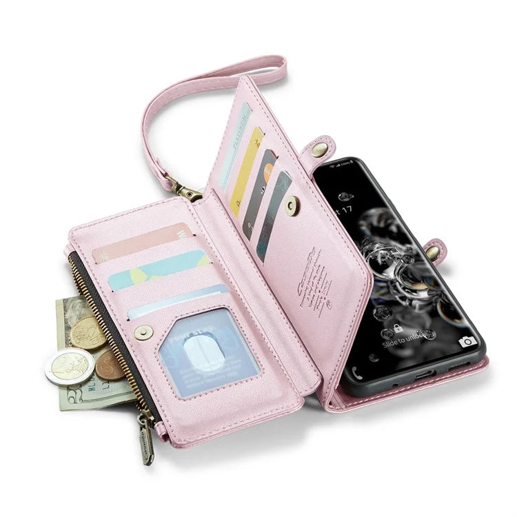 CASEME C36 Series For Samsung Galaxy S20 Ultra Case PU Leather Zipper Wallet Phone Cover