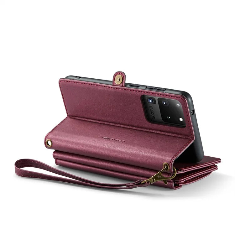 CASEME C36 Series For Samsung Galaxy S20 Ultra Case PU Leather Zipper Wallet Phone Cover