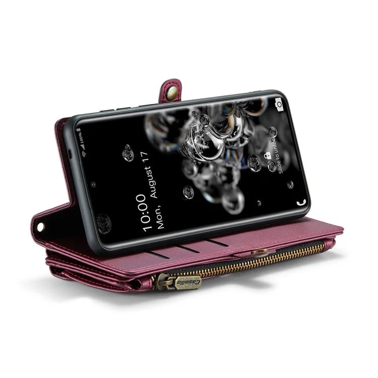 CASEME C36 Series For Samsung Galaxy S20 Ultra Case PU Leather Zipper Wallet Phone Cover