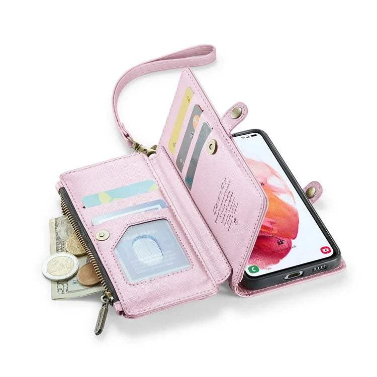 CASEME C36 Series For Samsung Galaxy S21 5G / 4G Case RFID Blocking Leather Phone Shoulder Bag