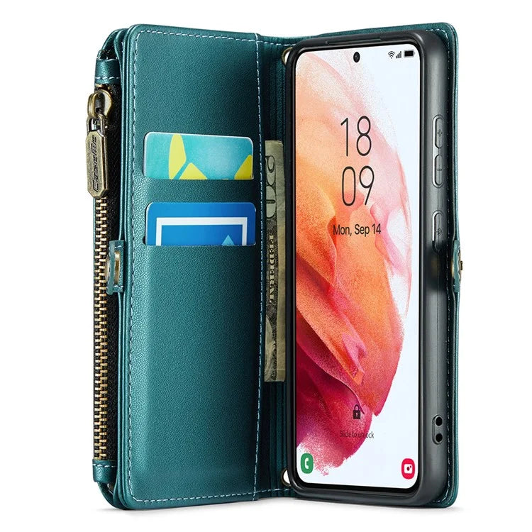 CASEME C36 Series For Samsung Galaxy S21 5G / 4G Case RFID Blocking Leather Phone Shoulder Bag