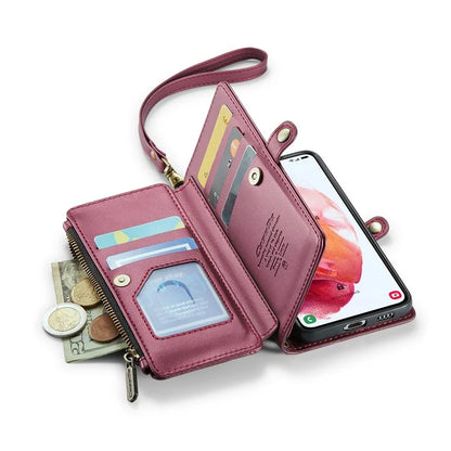 CASEME C36 Series For Samsung Galaxy S21 5G / 4G Case RFID Blocking Leather Phone Shoulder Bag