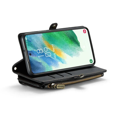 CASEME C36 Series For Samsung Galaxy S21 FE 5G Case 10 Card Slots Zipper Wallet Phone Leather Cover
