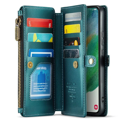 CASEME C36 Series For Samsung Galaxy S21 FE 5G Case 10 Card Slots Zipper Wallet Phone Leather Cover